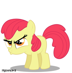 Size: 2966x3000 | Tagged: safe, artist:brony-works, edit, editor:slayerbvc, vector edit, apple bloom, earth pony, pony, g4, accessory-less edit, female, filly, glare, high res, looking up, missing accessory, pouting, simple background, solo, transparent background, vector