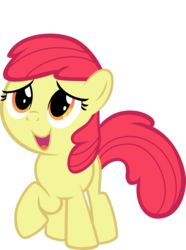 Size: 6000x8077 | Tagged: safe, artist:firestorm-can, edit, editor:slayerbvc, vector edit, apple bloom, earth pony, pony, g4, .svg available, absurd resolution, accessory-less edit, female, filly, missing accessory, raised hoof, simple background, solo, transparent background, vector