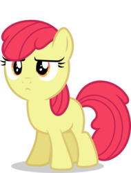 Size: 4000x5276 | Tagged: safe, artist:ambassad0r, edit, editor:slayerbvc, vector edit, apple bloom, earth pony, pony, g4, .svg available, accessory-less edit, apple bloom is not amused, female, filly, frown, missing accessory, simple background, solo, transparent background, unamused, vector
