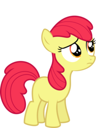 Size: 6000x7974 | Tagged: safe, artist:givralix, edit, editor:slayerbvc, vector edit, apple bloom, earth pony, pony, flight to the finish, g4, absurd resolution, accessory-less edit, female, filly, looking up, missing accessory, simple background, solo, transparent background, vector