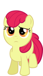 Size: 3970x7000 | Tagged: safe, artist:slb94, edit, editor:slayerbvc, vector edit, apple bloom, earth pony, pony, g4, accessory-less edit, female, filly, looking at you, looking up, missing accessory, simple background, solo, transparent background, vector