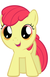 Size: 5000x7600 | Tagged: safe, artist:danton-damnark, edit, editor:slayerbvc, vector edit, apple bloom, earth pony, pony, g4, absurd resolution, accessory-less edit, female, filly, missing accessory, simple background, solo, transparent background, vector