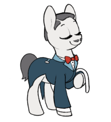 Size: 900x981 | Tagged: safe, artist:dawnfire, oc, oc only, earth pony, pony, bowtie, butler, clothes, eyes closed, jacket, jenkins, male, ponified, simple background, smiling, solo, suit, transparent background