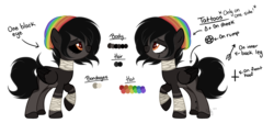 Size: 1280x571 | Tagged: safe, artist:mintoria, oc, oc only, oc:jamie, pegasus, pony, bandage, black sclera, female, mare, reference sheet, simple background, solo, transparent background