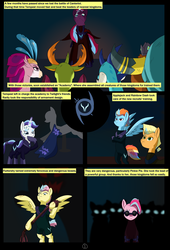 Size: 4750x7000 | Tagged: safe, alternate version, artist:chedx, applejack, fluttershy, pinkie pie, prince rutherford, princess ember, queen novo, rainbow dash, rarity, tempest shadow, thorax, changedling, changeling, classical hippogriff, dragon, earth pony, hippogriff, pegasus, pony, unicorn, yak, comic:the storm kingdom, g4, my little pony: the movie, absurd resolution, adventure, alternate hairstyle, alternate timeline, alternate universe, bad end, black paw, bodysuit, comic, command 6, crystal of light, dragoness, fantasy, female, general tempest shadow, king thorax, male, mare, the bad guy wins