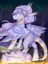 Size: 1536x2048 | Tagged: safe, artist:akiiichaos, oc, oc only, oc:athena, original species, pony, female, horns, mare, solo