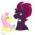 Size: 2059x2048 | Tagged: safe, artist:stripesthegriff, fluttershy, tempest shadow, pegasus, pony, unicorn, g4, bandaid, bandaid on nose, broken horn, bruised, female, high res, horn, lesbian, shipping, tempestshy