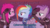 Size: 640x360 | Tagged: safe, edit, edited screencap, screencap, maud pie, pinkie pie, rainbow dash, g4, my little pony: friendship is magic, the cutie re-mark, alternate hairstyle, alternate timeline, alternate universe, amputee, apinkalypse pie, apocalypse dash, apocalypse maud, augmented, caption, cards against humanity, clothes, crystal war timeline, image macro, pinkamena diane pie, prosthetic limb, prosthetic wing, prosthetics, salute, scar, text, torn ear, trio