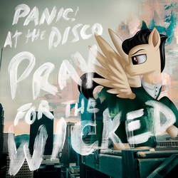 Size: 894x894 | Tagged: safe, artist:aldobronyjdc, pegasus, pony, album cover, brendon urie, male, panic! at the disco, ponified, ponified album cover, pray for the wicked, spread wings, stallion, wings