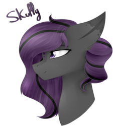 Size: 869x949 | Tagged: safe, artist:okimichan, oc, oc only, oc:skully, pony, bust, female, mare, portrait, simple background, solo, transparent background