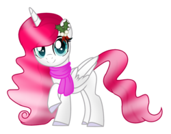 Size: 1024x802 | Tagged: safe, artist:crystalraimbow, oc, oc only, oc:crystal love, alicorn, pony, clothes, female, mare, raised hoof, scarf, simple background, solo, transparent background
