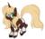 Size: 600x513 | Tagged: safe, artist:ghostklok, artist:sinamuna, oc, oc only, oc:sweetheart, pony, unicorn, bald face, blaze (coat marking), blonde hair, brown fur, butt fluff, chest fluff, coat markings, facial markings, female, fluffy, green eyes, hoof fluff, hooves, looking back, pale belly, pinto, ponysona, smiling, socks (coat markings), solo, unobtrusive watermark, white belly, white markings