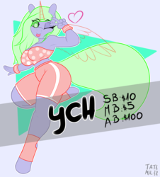 Size: 2480x2742 | Tagged: safe, artist:tatemil, oc, oc only, anthro, armpits, auction, clothes, commission, female, high res, shorts, solo, your character here
