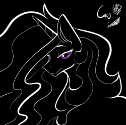 Size: 1011x997 | Tagged: safe, artist:greyscaleart, princess celestia, pony, g4, female, mare, partial color, solo