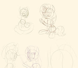 Size: 954x837 | Tagged: safe, artist:litrojia, applejack, fluttershy, pistachio, sunset shimmer, twilight sparkle, alicorn, earth pony, pony, unicorn, g4, my little pony best gift ever, female, male, sketch, twilight sparkle (alicorn)