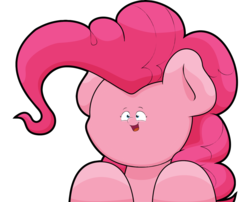Size: 1280x1032 | Tagged: safe, alternate version, artist:ljdamz1119, pinkie pie, earth pony, pony, g4, faic, female, happy, mare, open mouth, ponkie poy, shrunken face, simple background, smiling, solo, transparent background, woll smoth