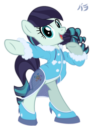 Size: 850x1150 | Tagged: safe, artist:jhayarr23, artist:lordvaltasar, edit, coloratura, earth pony, pony, g4, bipedal, boots, clothes, coat, dress, female, looking at you, mare, rara, rearing, shoes, simple background, smiling, solo, transparent background, underhoof, vector, winter outfit