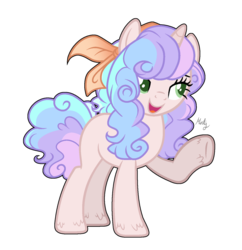 Size: 1280x1325 | Tagged: safe, artist:mintoria, oc, oc only, pony, unicorn, bow, cute, female, mare, simple background, solo, transparent background