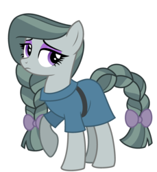 Size: 2103x2298 | Tagged: safe, artist:starryoak, artist:strawberry-spritz, marble pie, earth pony, pony, miracleverse, g4, alternate hairstyle, alternate universe, bow, braid, braided tail, eyeshadow, female, frock coat, hair bow, high res, makeup, mare, raised hoof, simple background, solo, story included, tail bow, transparent background