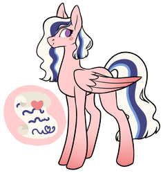 Size: 814x863 | Tagged: safe, artist:polymercorgi, oc, oc only, oc:love language, pegasus, pony, female, mare, offspring, parent:princess cadance, parent:shining armor, parents:shiningcadance, simple background, solo, white background