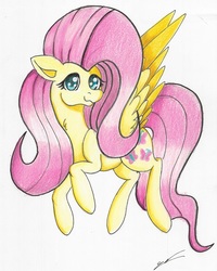 Size: 1573x1969 | Tagged: safe, artist:luxiwind, fluttershy, pegasus, pony, g4, big hair, female, flying, mare, simple background, solo, traditional art, white background