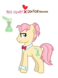 Size: 768x1024 | Tagged: safe, artist:kittystar614, oc, oc only, earth pony, pony, cuffs (clothes), erlenmeyer flask, offspring, parent:doctor whooves, parent:nurse redheart, simple background, solo, white background