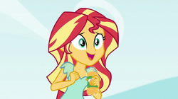 Size: 1280x717 | Tagged: safe, screencap, sunset shimmer, equestria girls, equestria girls specials, g4, my little pony equestria girls: dance magic, female, orange soda, solo