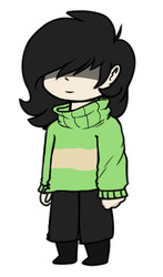 Size: 783x1334 | Tagged: safe, artist:duop-qoub, oc, oc only, oc:filly anon, human, :|, chara, crossover, female, filly, humanized, humanized oc, simple background, solo, undertale, white background