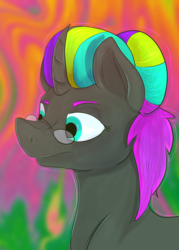 Size: 1488x2080 | Tagged: safe, artist:overlord pony, oc, oc only, oc:alien star, pony, abstract background, female, mare, solo