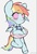 Size: 415x618 | Tagged: safe, artist:puzi, rainbow dash, pegasus, pony, semi-anthro, g4, arm hooves, bipedal, clothes, female, mare, one-piece swimsuit, school swimsuit, solo, sukumizu, swimsuit