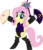 Size: 4442x5167 | Tagged: safe, artist:deyrasd, fluttershy, pegasus, pony, g4, absurd resolution, clothes, costume, female, kunoichi, leotard, ninja, paper fan, pose, request, requested art, show accurate, simple background, solo, standing, transparent background, vector