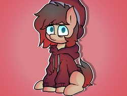 Size: 800x600 | Tagged: safe, artist:retro_hearts, oc, oc only, oc:cheat code, earth pony, pony, beanie, clothes, gamer, grumpy, hat, male, red background, simple background, sitting, stallion, tired