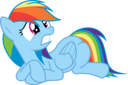 Size: 900x601 | Tagged: safe, rainbow dash, pegasus, pony, bats!, g4, female, prone, scared, simple background, solo, transparent background, vector