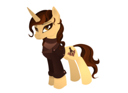 Size: 2338x1700 | Tagged: safe, artist:pedrohander, oc, oc only, oc:gray compass, pony, unicorn, 2019 community collab, derpibooru community collaboration, clothes, simple background, solo, transparent background