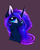 Size: 1772x2210 | Tagged: safe, artist:magnaluna, princess luna, pony, g4, body markings, bust, color porn, colored pupils, curved horn, ear fluff, ethereal mane, female, galaxy mane, horn, mare, missing accessory, purple background, simple background, smiling, solo