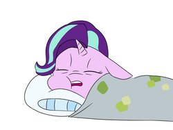 Size: 1200x900 | Tagged: safe, artist:ponetistic, starlight glimmer, pony, unicorn, g4, blanket, female, majestic as fuck, pillow, sleeping, solo