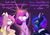 Size: 2800x1979 | Tagged: safe, artist:magnaluna, princess celestia, princess luna, twilight sparkle, pony, g4, bipedal, chest fluff, constellation, curved horn, dialogue, ear fluff, ethereal mane, eyes closed, female, fluffy, frown, galaxy mane, glowing, glowing eyes, glowing horn, gritted teeth, horn, magic, mare, neck fluff, open mouth, royal sisters, seizure, siblings, simple background, sisters, smiling, student, teacher, teacher and student, teeth, trio, trio female, wide eyes, wing fluff, wings