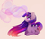 Size: 2400x2115 | Tagged: safe, artist:magnaluna, twilight sparkle, alicorn, pony, g4, bubble, colored wings, cutie mark, ethereal mane, female, folded wings, high res, horn, horn jewelry, horn ring, jewelry, magic, mare, multicolored wings, ring, solo, tail, twilight sparkle (alicorn), wings