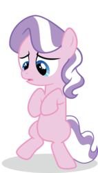 Size: 2224x3902 | Tagged: safe, artist:felix-kot, edit, edited edit, editor:slayerbvc, vector edit, diamond tiara, earth pony, pony, g4, the cutie pox, accessory-less edit, bipedal, female, filly, high res, looking down, missing accessory, simple background, solo, transparent background, vector