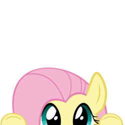 Size: 10000x10000 | Tagged: safe, artist:ace play, part of a set, fluttershy, pegasus, pony, g4, absurd resolution, big eyes, cute, female, fourth wall, leaning, looking at you, mare, mrkat7214's "i see you" pony, peeking, shyabetes, simple background, solo, soon, transparent background, underhoof, vector