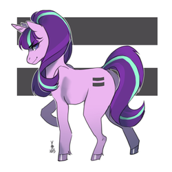 Size: 737x737 | Tagged: safe, artist:cheekyposelenets, starlight glimmer, pony, unicorn, g4, cutie mark background, equal cutie mark, equalized mane, female, mare, profile, s5 starlight, smiling, solo