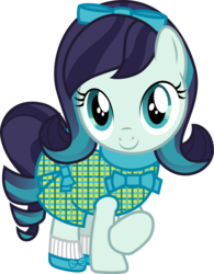 Size: 935x1200 | Tagged: safe, artist:cloudy glow, coloratura, earth pony, pony, g4, american girls, bow, clothes, cute, dress, female, filly, filly coloratura, hair bow, rarabetes, smiling, solo, unmoving plaid