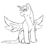 Size: 568x568 | Tagged: safe, artist:erroremma, twilight sparkle, alicorn, pony, female, simple background, sketch, solo, transparent background, twilight sparkle (alicorn)
