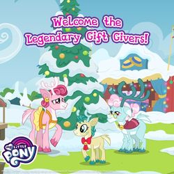 Size: 1080x1080 | Tagged: safe, gameloft, alice the reindeer, aurora the reindeer, bori the reindeer, deer, reindeer, best gift ever, g4, official
