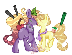Size: 674x514 | Tagged: safe, artist:blossomic, oc, oc only, oc:pineapple and watermelon kick-starter, oc:tequila sunset, original species, pony, base used, closed species, cocktail colt, male, simple background, stallion, transparent background