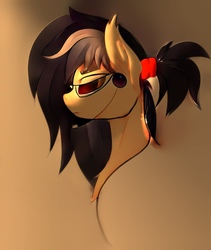 Size: 1024x1216 | Tagged: safe, artist:leesys, oc, oc only, unnamed oc, pony, bust, glasses, gradient background, headphones, mane, portrait, random pony, solo