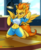 Size: 1371x1692 | Tagged: safe, alternate version, artist:moonhoek, spitfire, pegasus, anthro, semi-anthro, rcf community, g4, wonderbolts academy, arm hooves, clothes, desk, desk lamp, digital art, female, full body, hoof hold, looking at you, patreon, patreon exclusive, patreon logo, raised eyebrow, smiling, solo, spitfire's office, spread wings, watermark, wings