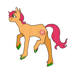Size: 3024x3000 | Tagged: safe, artist:missedtheboats, oc, oc only, earth pony, pony, female, high res, magical gay spawn, mare, offspring, parent:big macintosh, parent:caramel, parents:caramac, solo