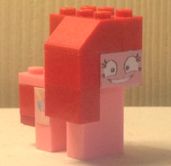 Size: 1251x1209 | Tagged: safe, artist:grapefruitface1, pinkie pie, g4, party of one, creepy, creepy smile, irl, lego, photo, picture, pinkamena diane pie, smiling, toy