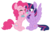 Size: 3201x2043 | Tagged: safe, artist:chub-wub, pinkie pie, twilight sparkle, alicorn, earth pony, pony, g4, blushing, boop, cute, eyes closed, female, food, high res, lesbian, mare, pudding, puddle, ship:twinkie, shipping, simple background, smiling, spread wings, transparent background, twilight sparkle (alicorn), wings